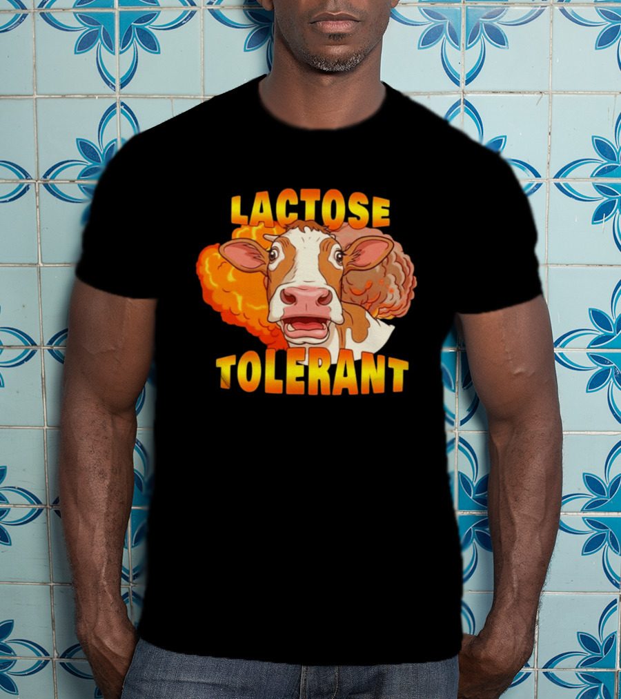 Lactose Tolerant Cow Explosion Dairy Humor T-Shirt