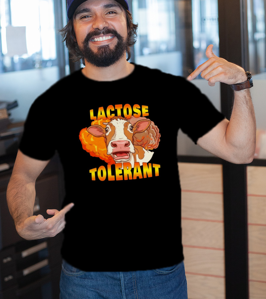 Lactose Tolerant Cow Explosion Dairy Humor T-Shirt