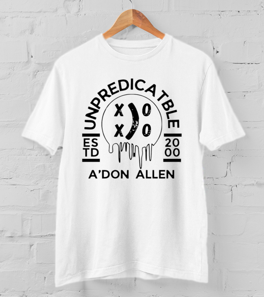 A'Don Allen Unpredictable Established 2000 XOXO Drip T-Shirt