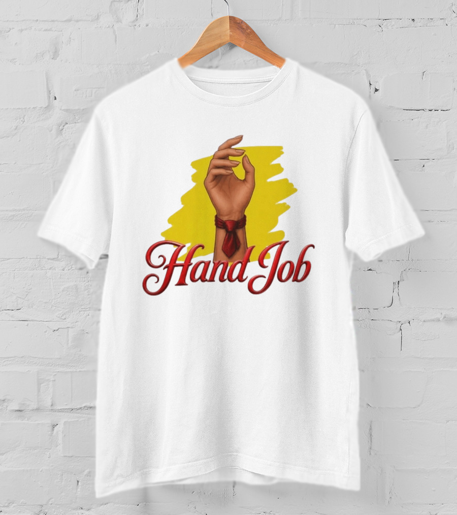 Hand Job Humor Double Entendre Red Tie Playful T-Shirt