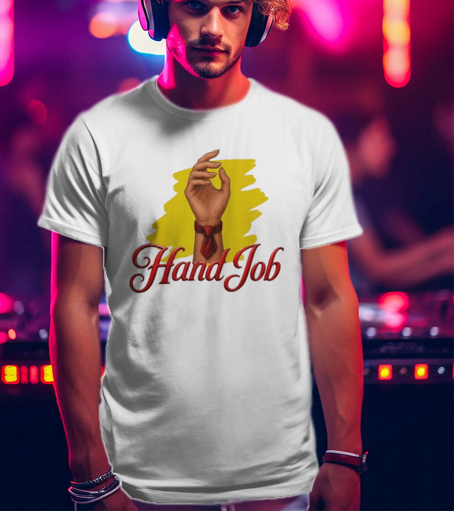 Hand Job Humor Double Entendre Red Tie Playful T-Shirt