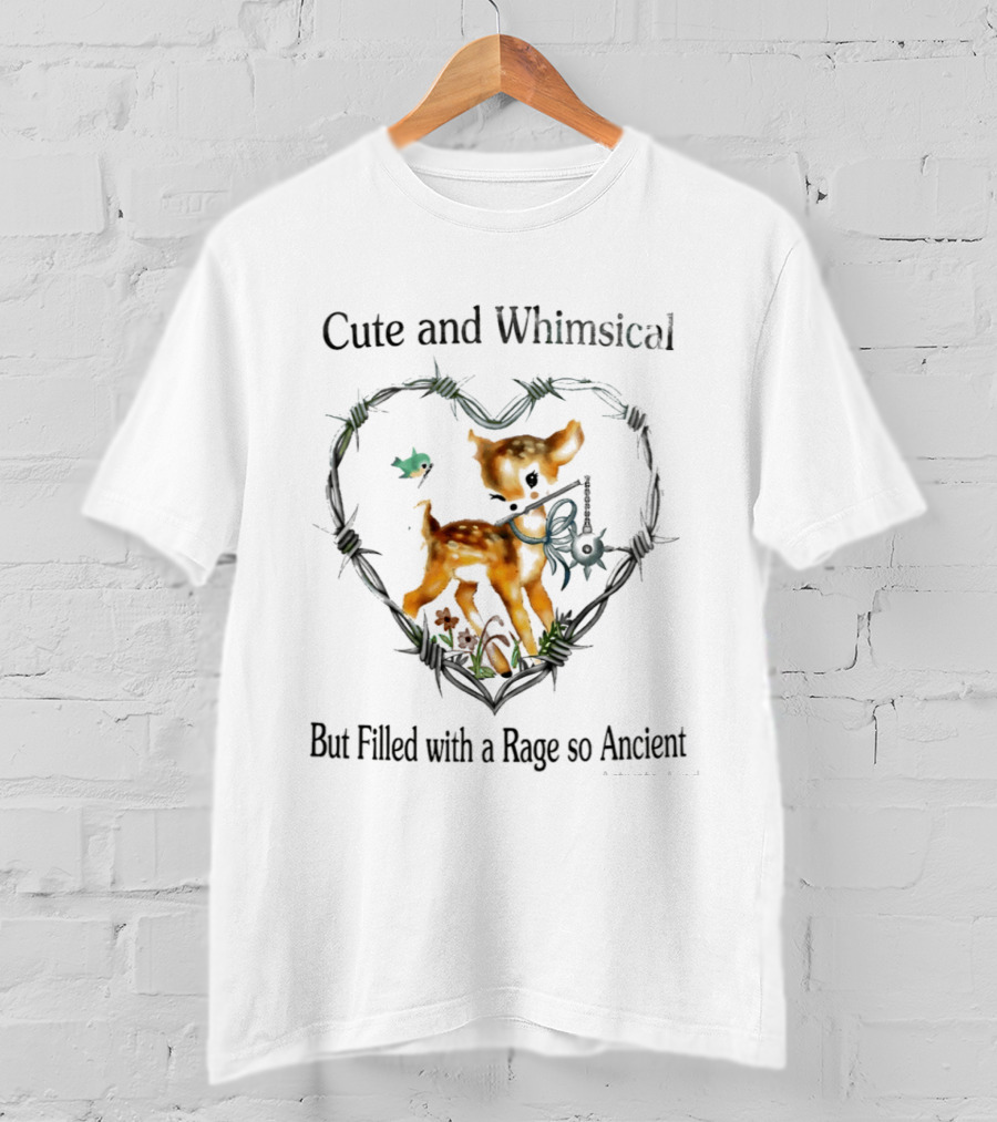 Cute And Whimsical But Filled With A Rage So Ancient Deer Key Heart Floral T-Shirt
