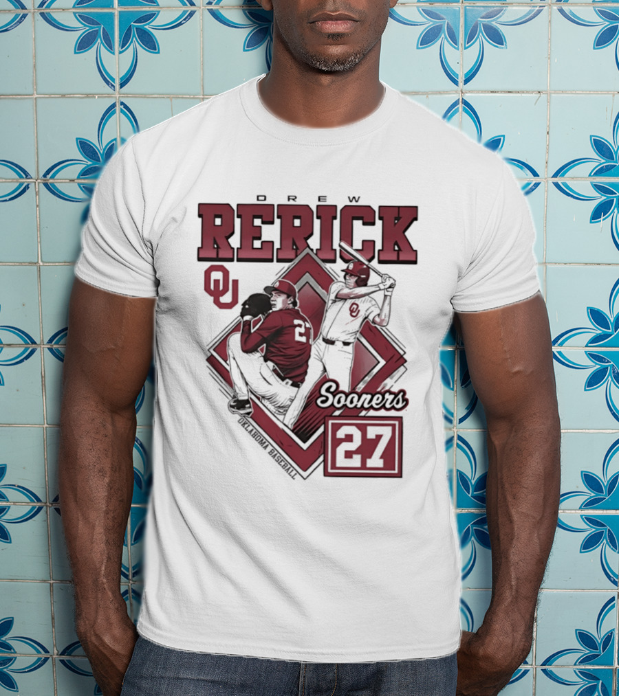 Oklahoma Sooners Drew Rerick Baseball 27 OU T-Shirt