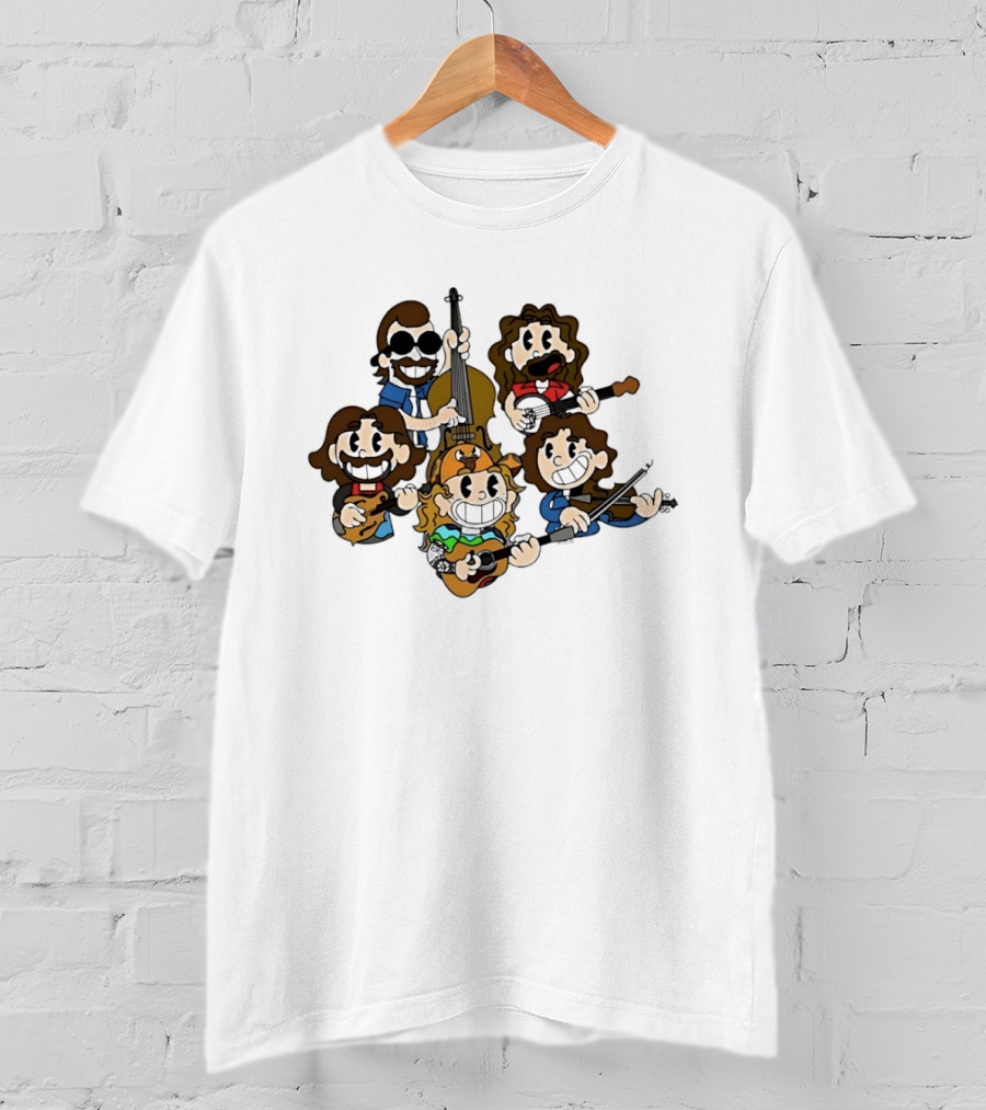 Peanuts Billy Strings Cartoon Band Characters Playing Instruments T-Shirt