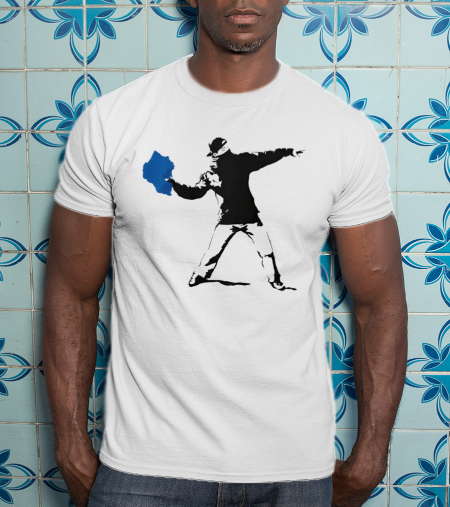 Blue Strip Paint Thrower Algae Political Team Concept T-Shirt