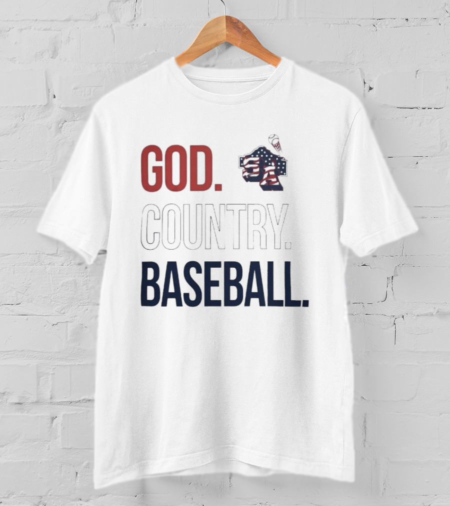 San Antonio Missions God Country Baseball USA Flag Patriotic Grey T-Shirt