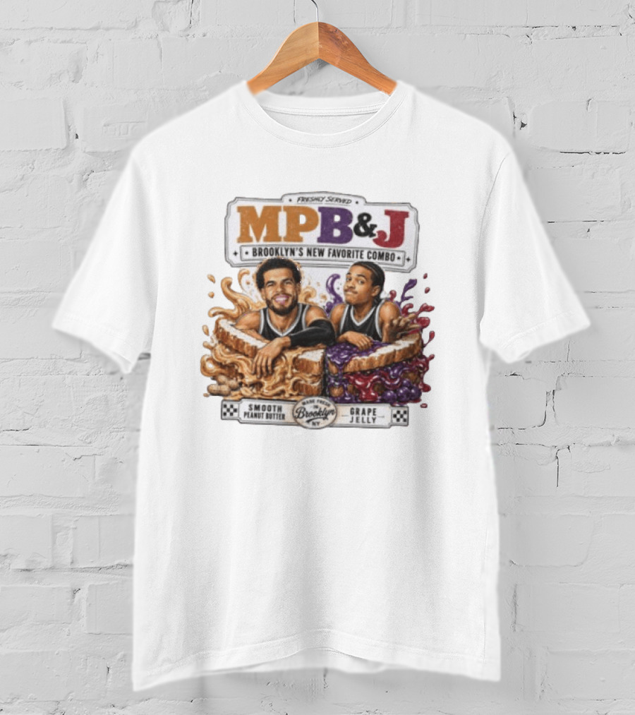 Freshly Served MPB & J Brooklyn's New Favorite Combo Smooth Peanut Butter Grape Jelly T-Shirt