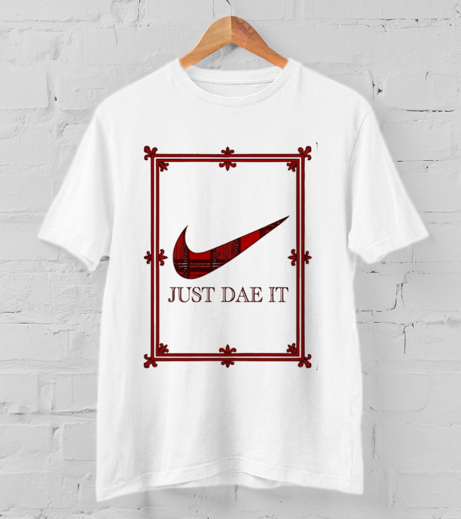 Just Dae It Scottish Plaid Swoosh Scotland T-Shirt