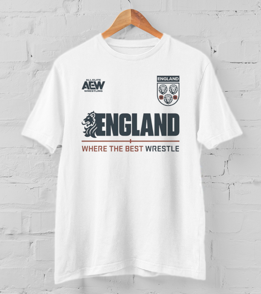 All Elite AEW Wrestling England Where The Best Wrestle Lion Crest T-Shirt