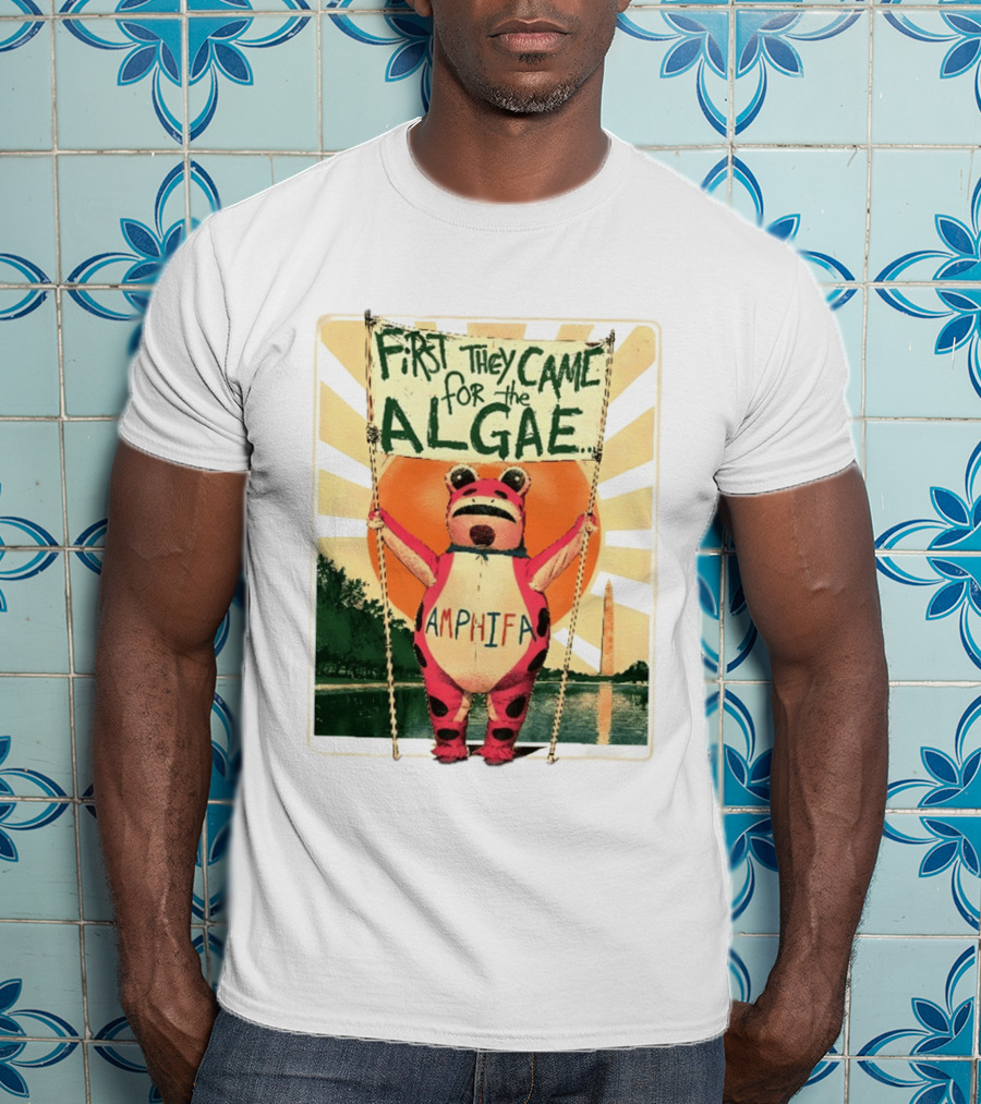 First They Came For The Algae Amphifa Frog Sunburst Protest T-Shirt