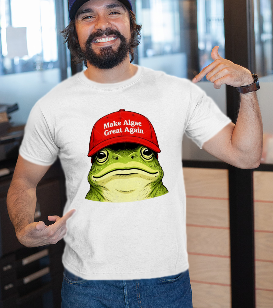 Frog Team Algae Make Algae Great Again Hat Patriotic American Flag 2026 T-Shirt