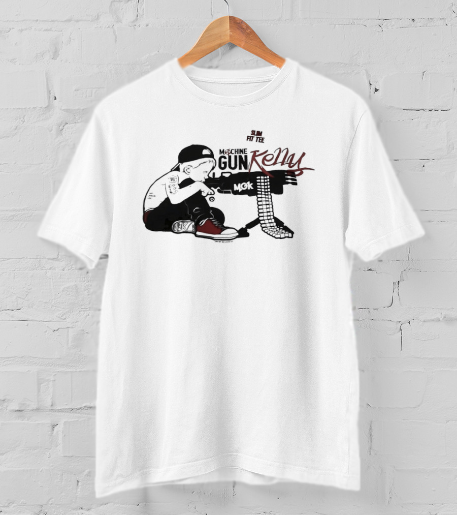 Machine Gun Kelly Slim Fit Black And Red Kid T-Shirt