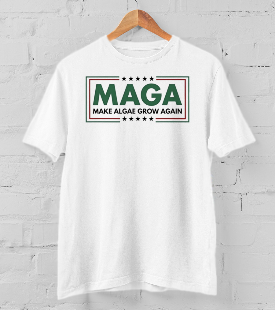 MAGA Make Algae Grow Again Stars Borders T-Shirt