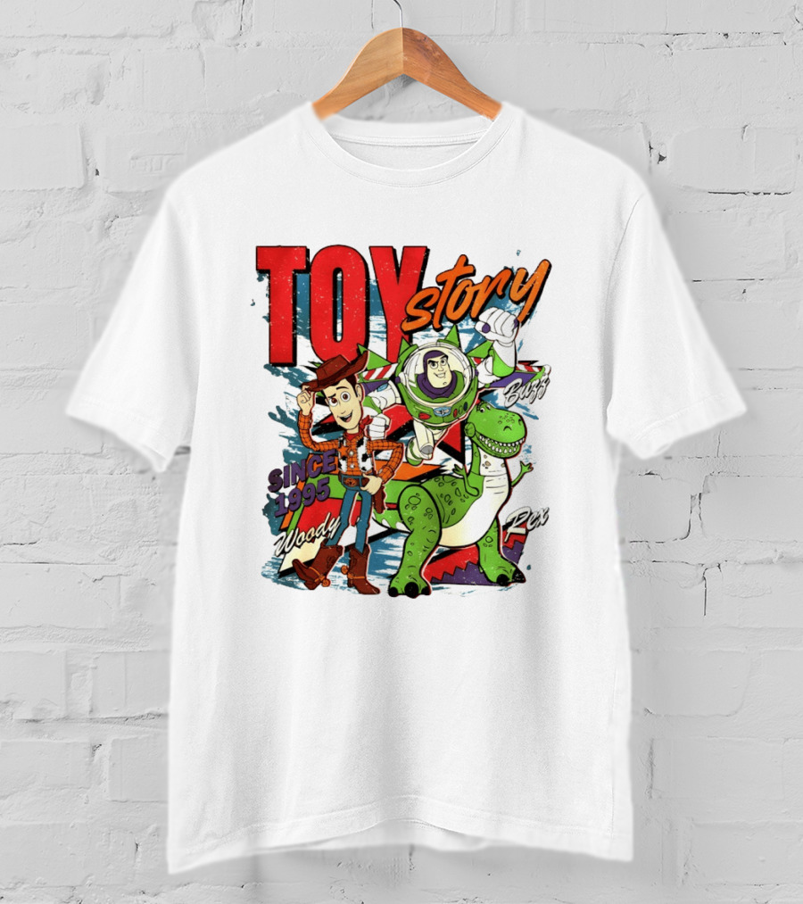 Toy Story Woody Buzz Rex Since 1995 Animated Adventure T-Shirt