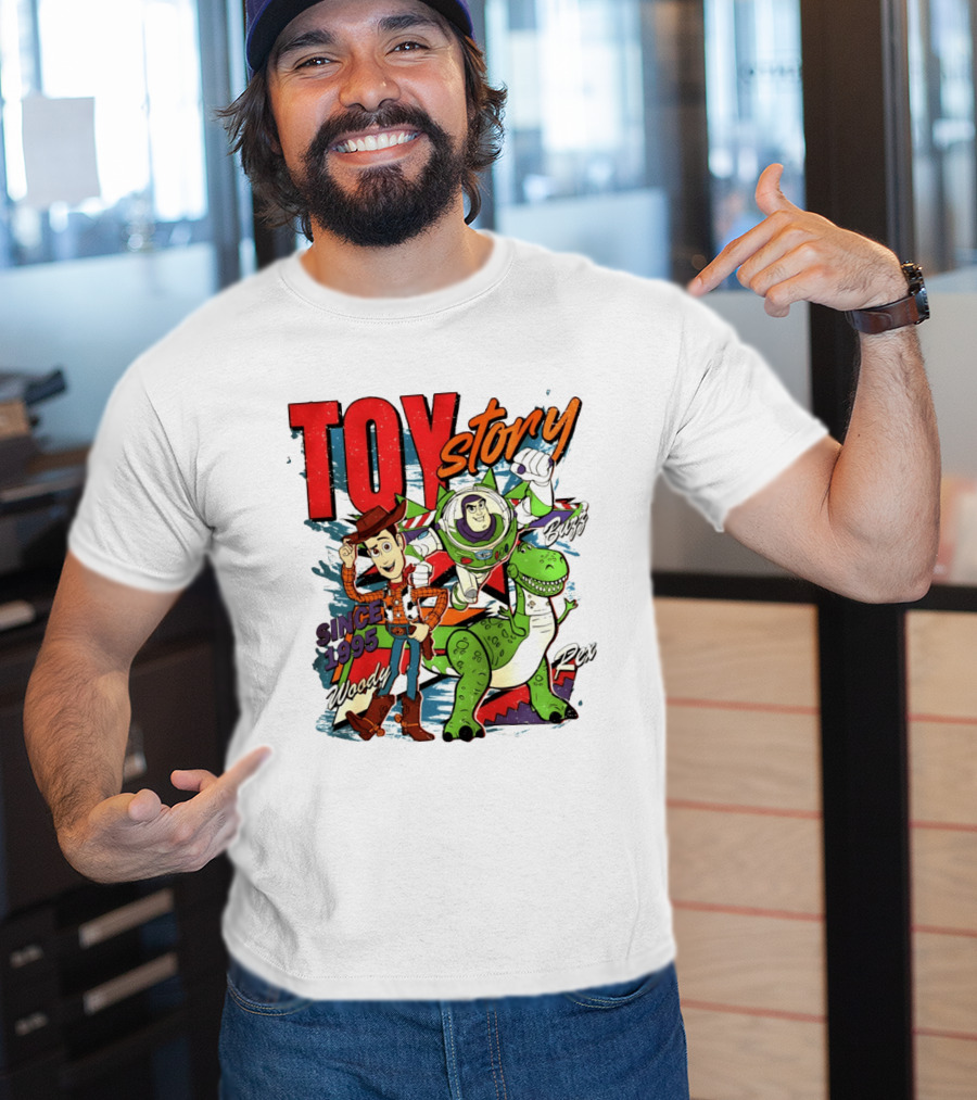 Toy Story Woody Buzz Rex Since 1995 Animated Adventure T-Shirt