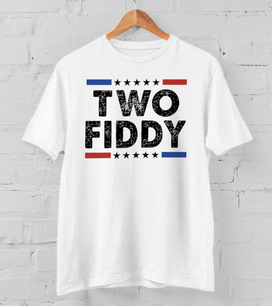Two Fiddy Stars Red Blue United States T-Shirt