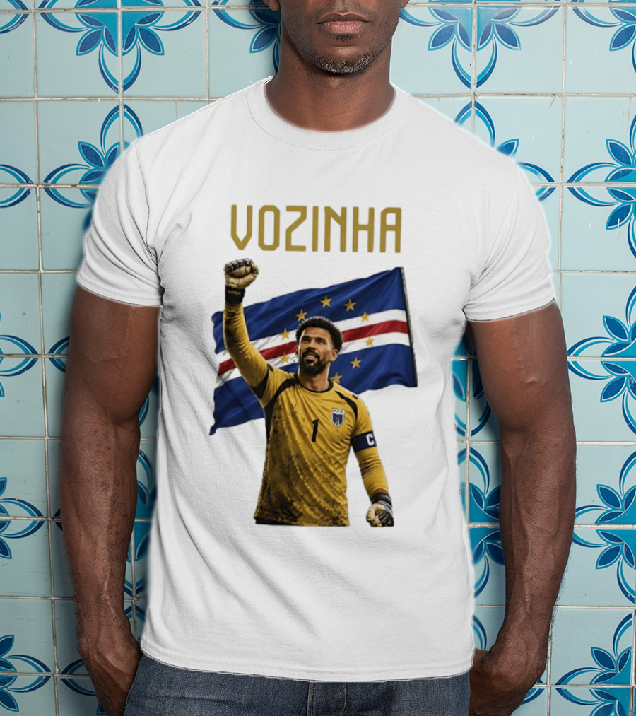 Vozinha Cape Verde National Football Team No 1 Celebration With Flag T-Shirt