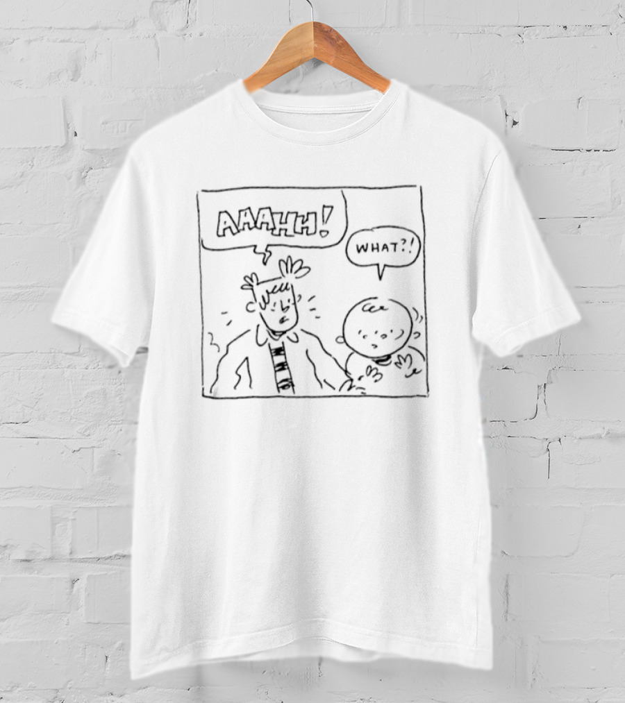 Aaahh What Comic Strip Cartoon Sketch Panel Conversation T-Shirt