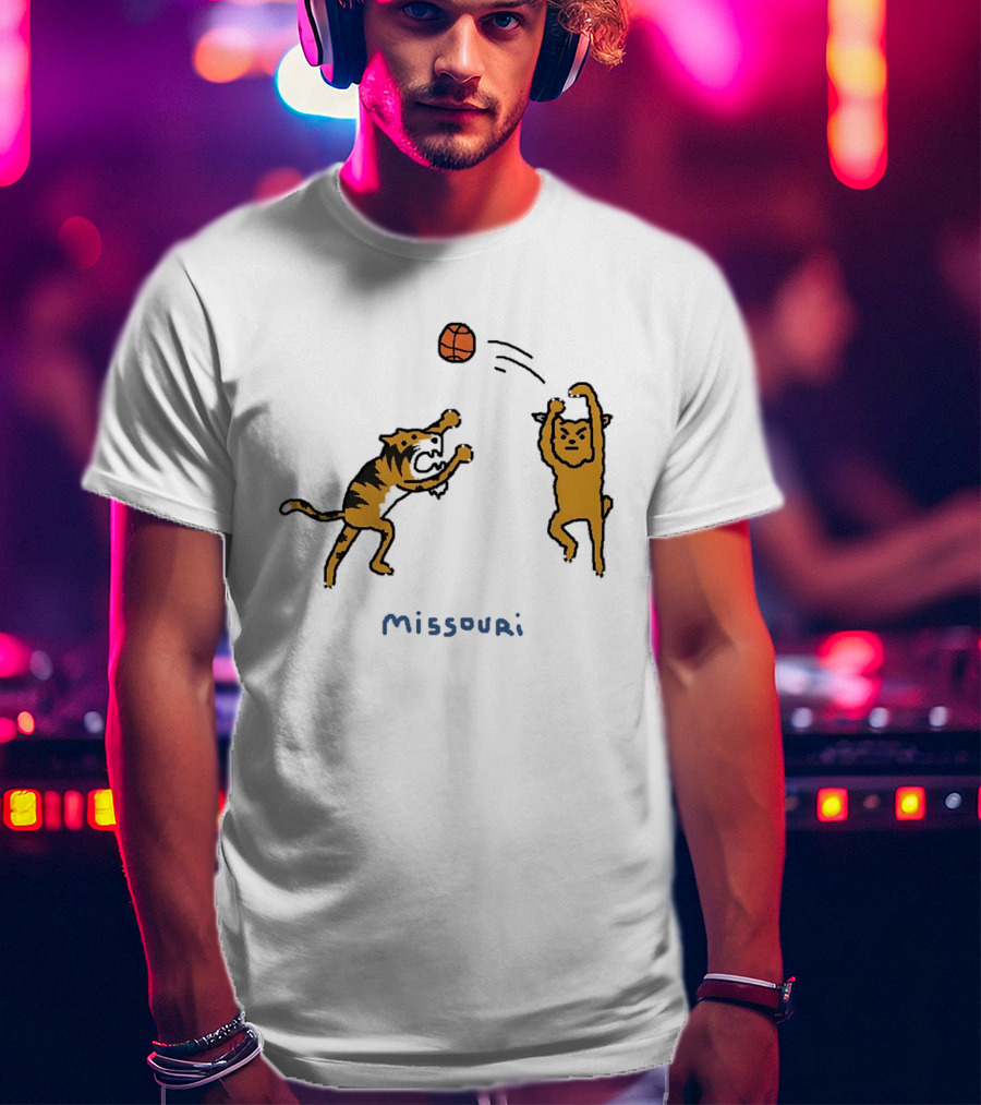 Kentucky Wildcats Vs Missouri Tigers Basketball 2026 SEC Matchup Cartoon T-Shirt