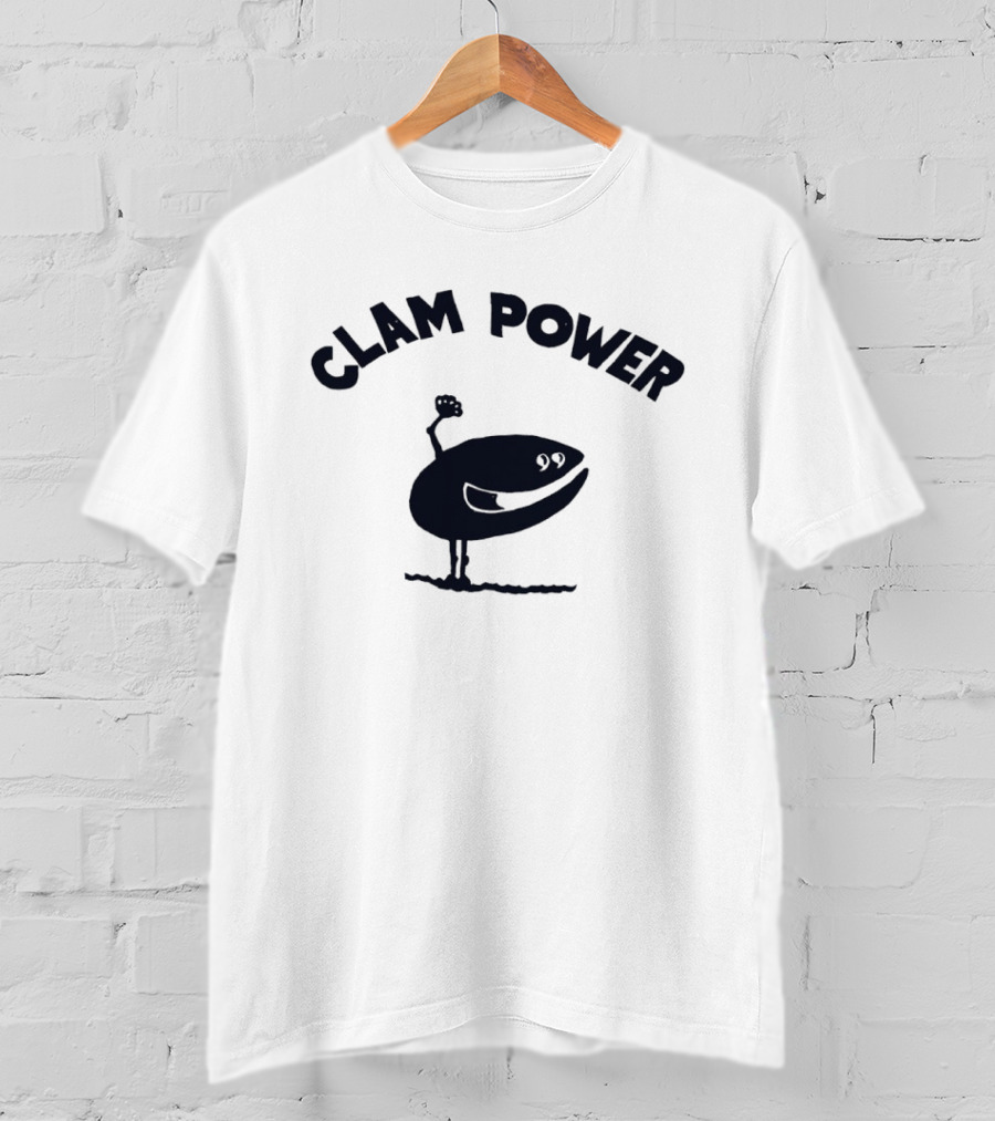 Clam Power Funny Cartoon Clam Arm Flexing T-Shirt