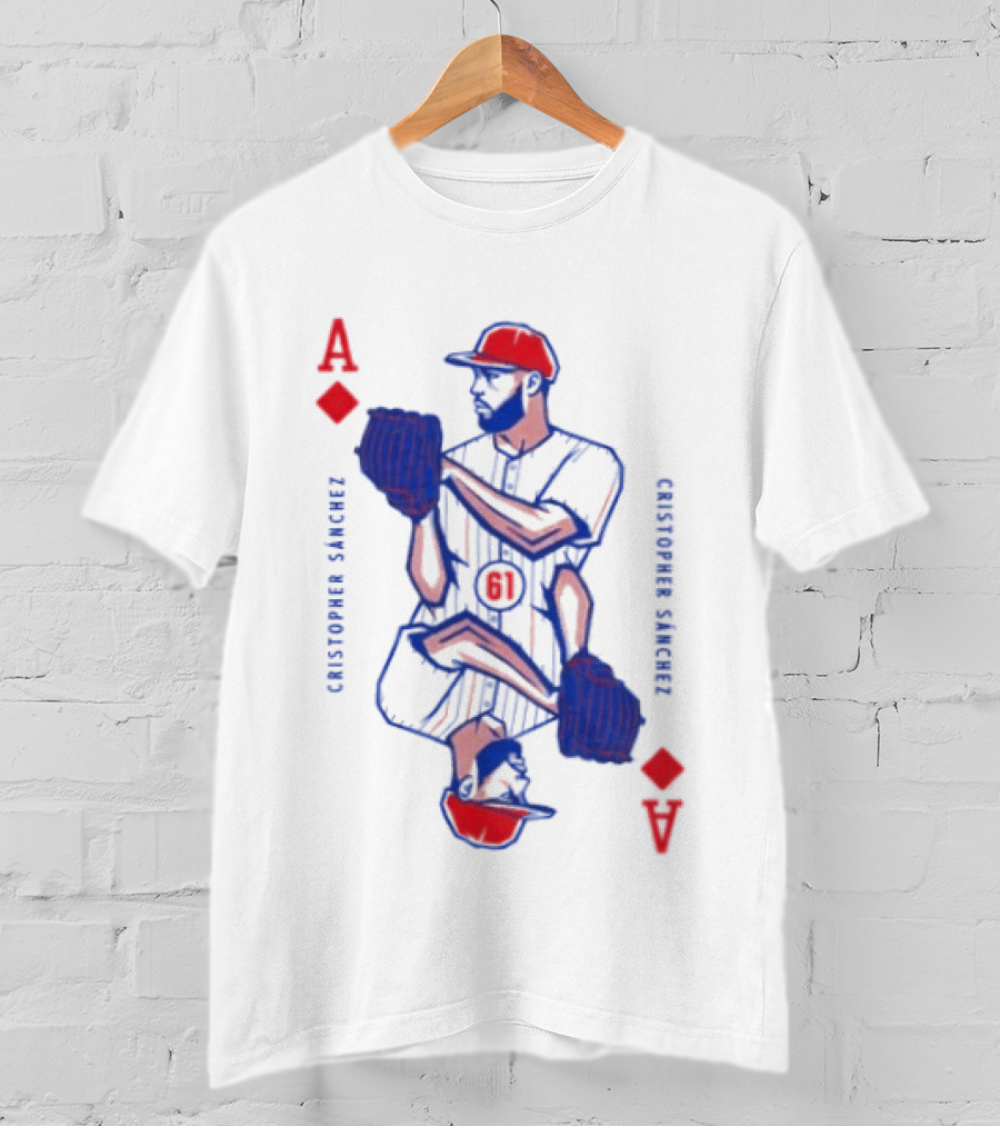 Cristopher Sánchez Philadelphia Phillies Ace Of Diamonds Playing Card T-Shirt