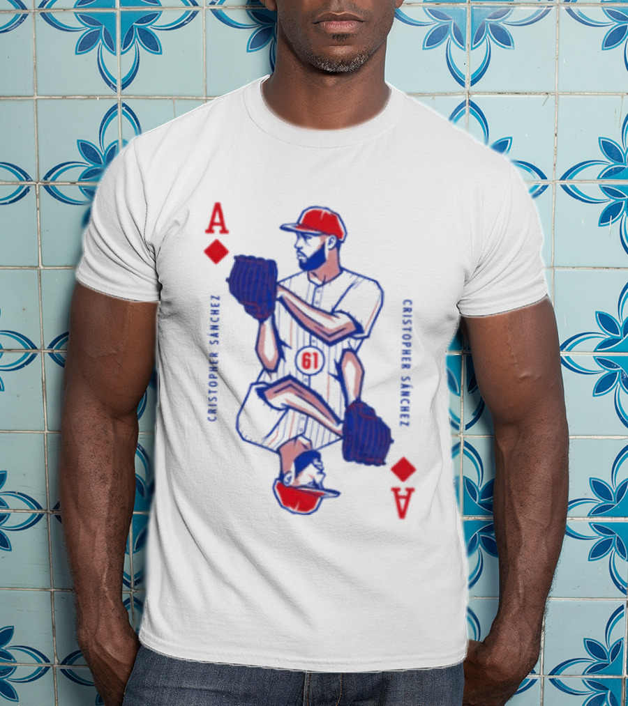 Cristopher Sánchez Philadelphia Phillies Ace Of Diamonds Playing Card T-Shirt