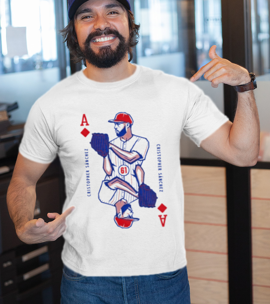 Cristopher Sánchez Philadelphia Phillies Ace Of Diamonds Playing Card T-Shirt