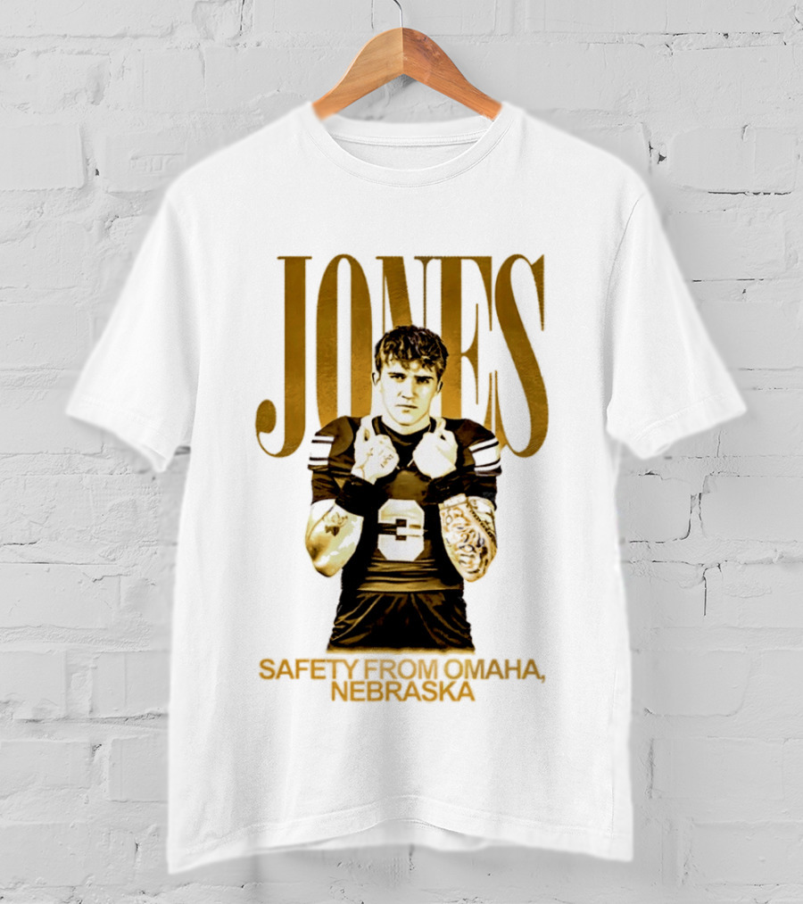 Mason Jones Nebraska Cornhuskers Safety From Omaha Football Player T-Shirt