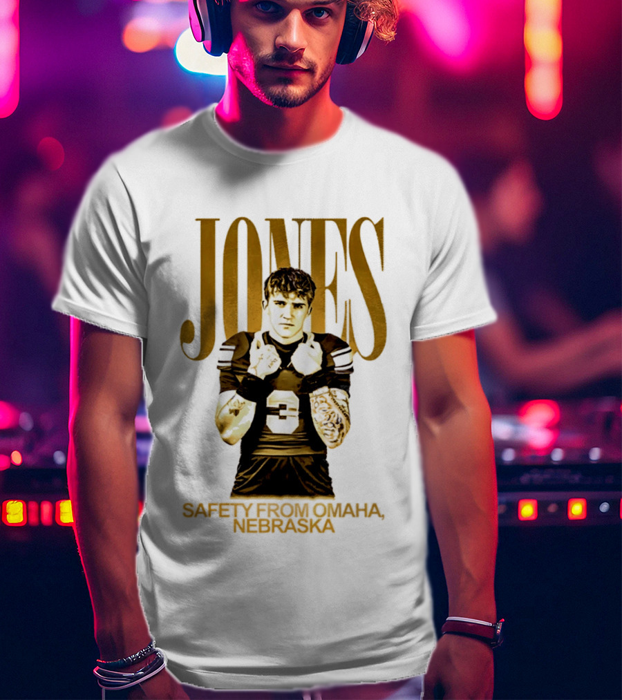 Mason Jones Nebraska Cornhuskers Safety From Omaha Football Player T-Shirt