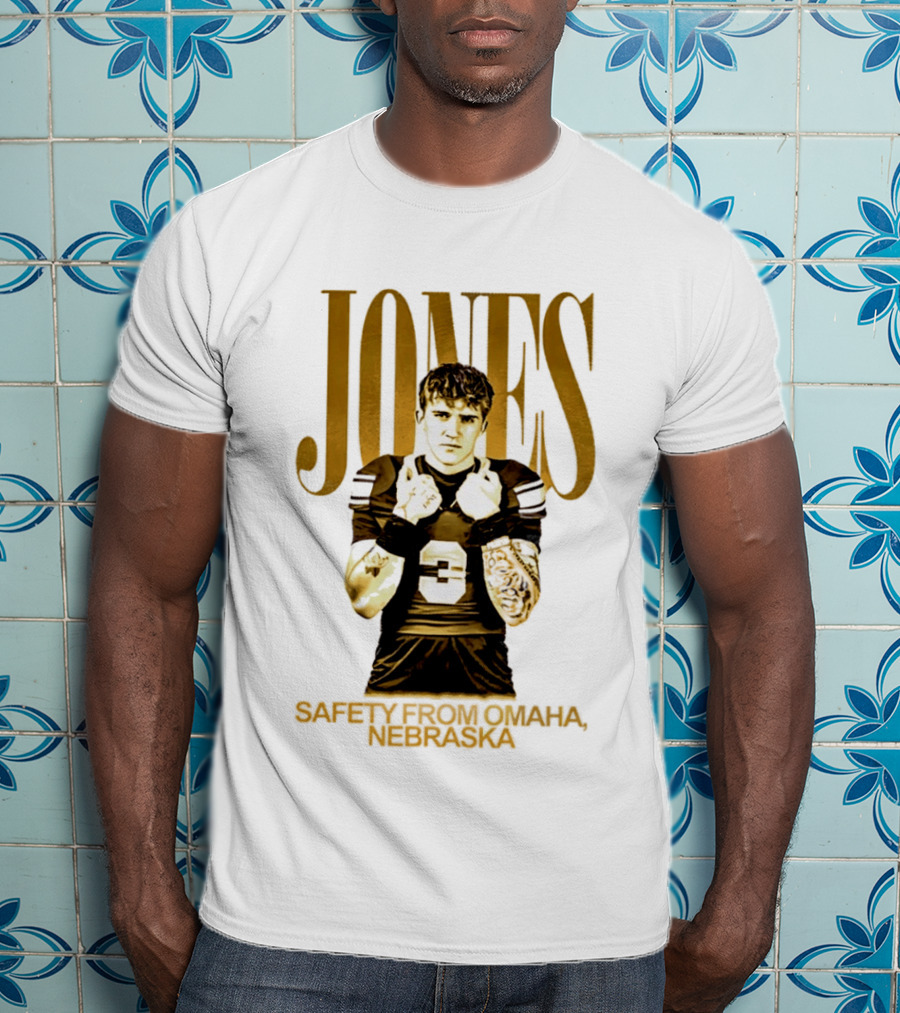 Mason Jones Nebraska Cornhuskers Safety From Omaha Football Player T-Shirt