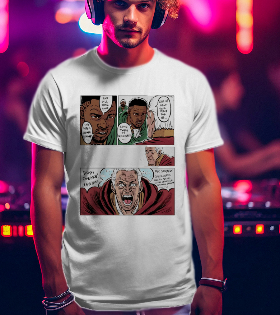 Milwaukee Bucks Giannis Antetokounmpo To Miami Give Up Half Your Team NBA Champion Push Forward T-Shirt