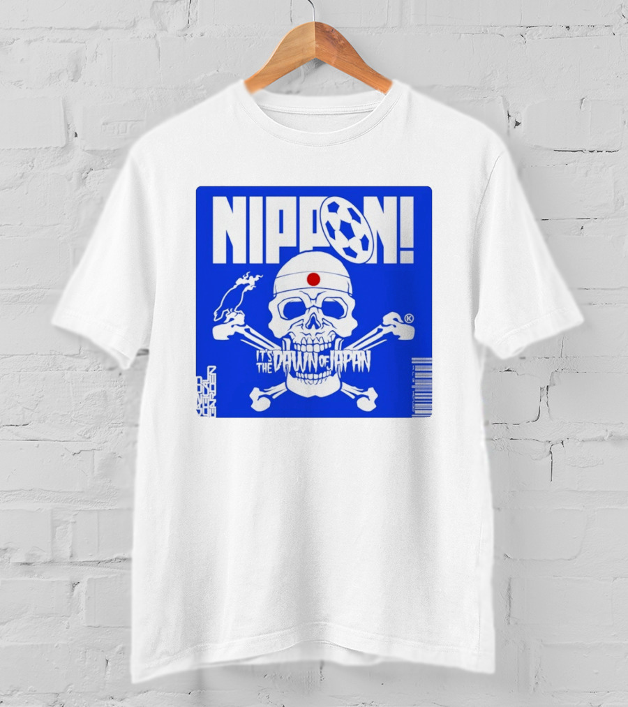 Nippon It's The Dawn Of Japan Skull Crossbones Soccer Ball T-Shirt