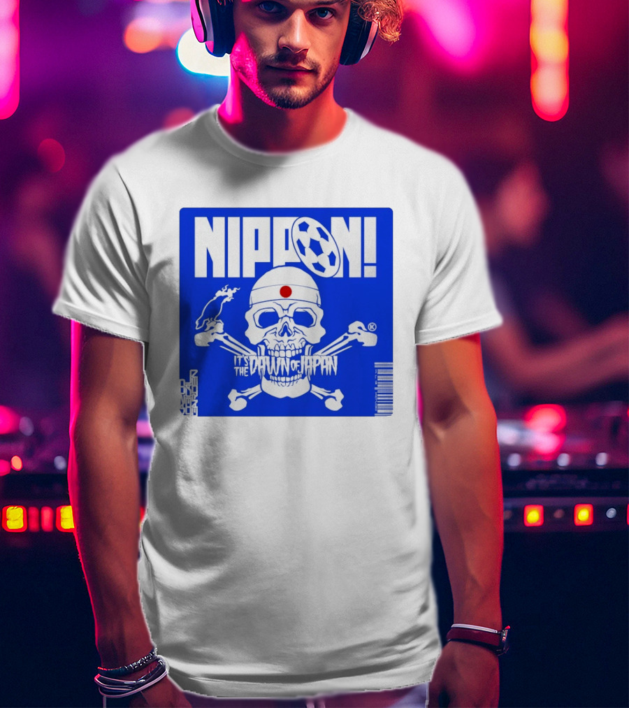 Nippon It's The Dawn Of Japan Skull Crossbones Soccer Ball T-Shirt