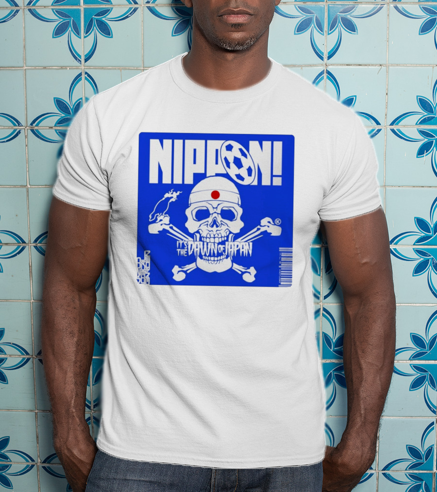 Nippon It's The Dawn Of Japan Skull Crossbones Soccer Ball T-Shirt