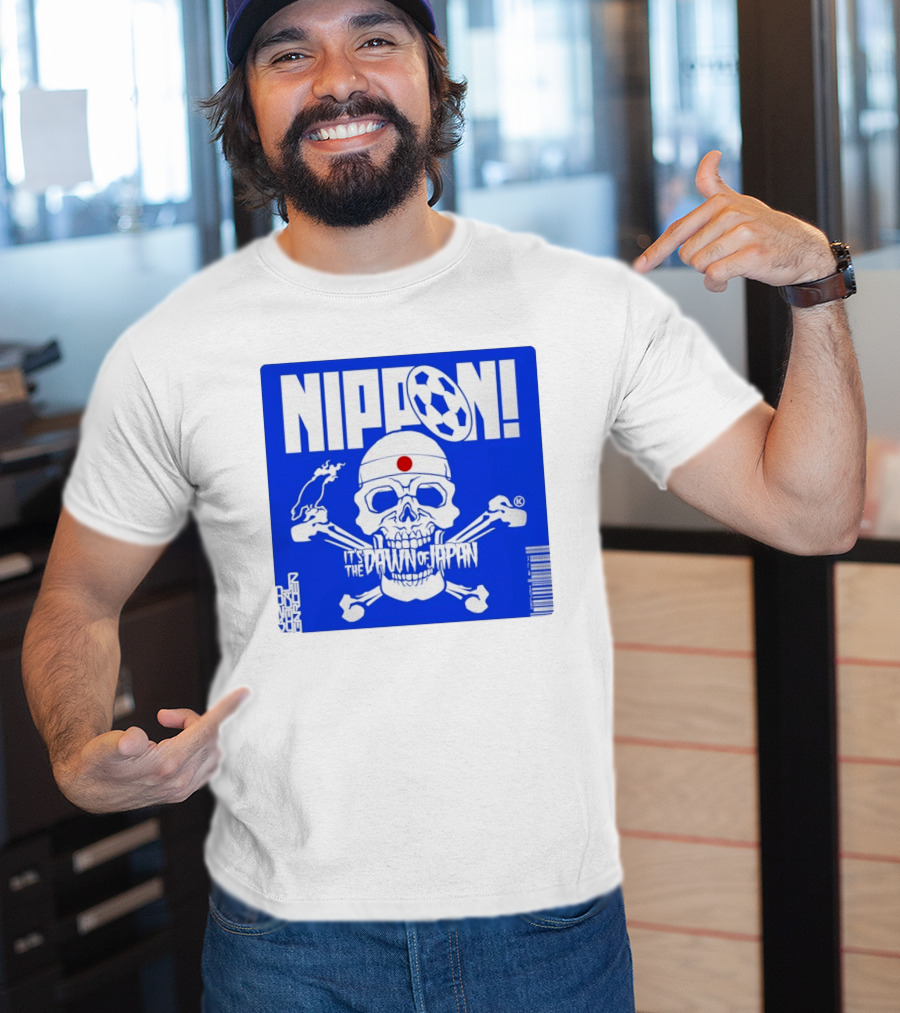 Nippon It's The Dawn Of Japan Skull Crossbones Soccer Ball T-Shirt