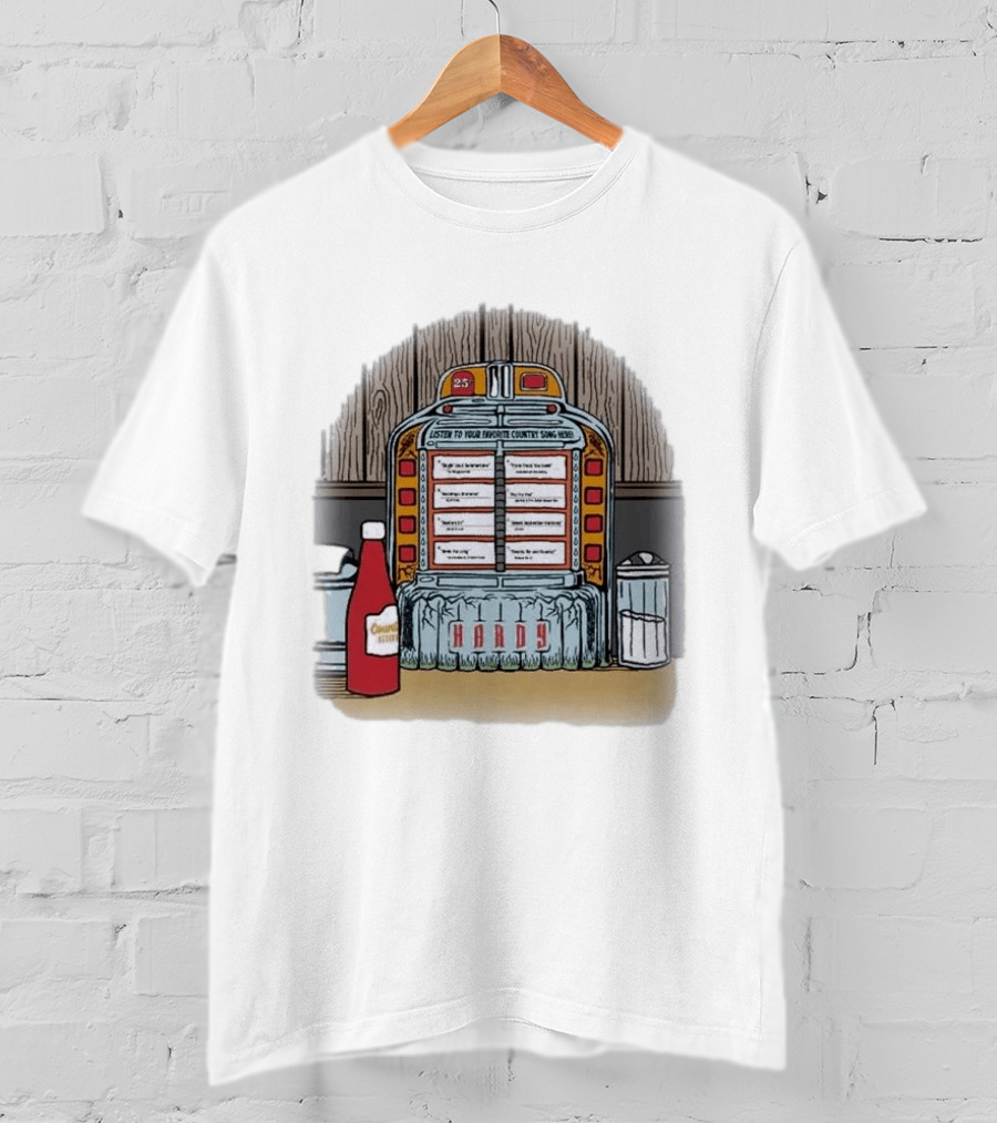 Hardy Jukebox Favorite Country Songs Vintage Scene T-Shirt
