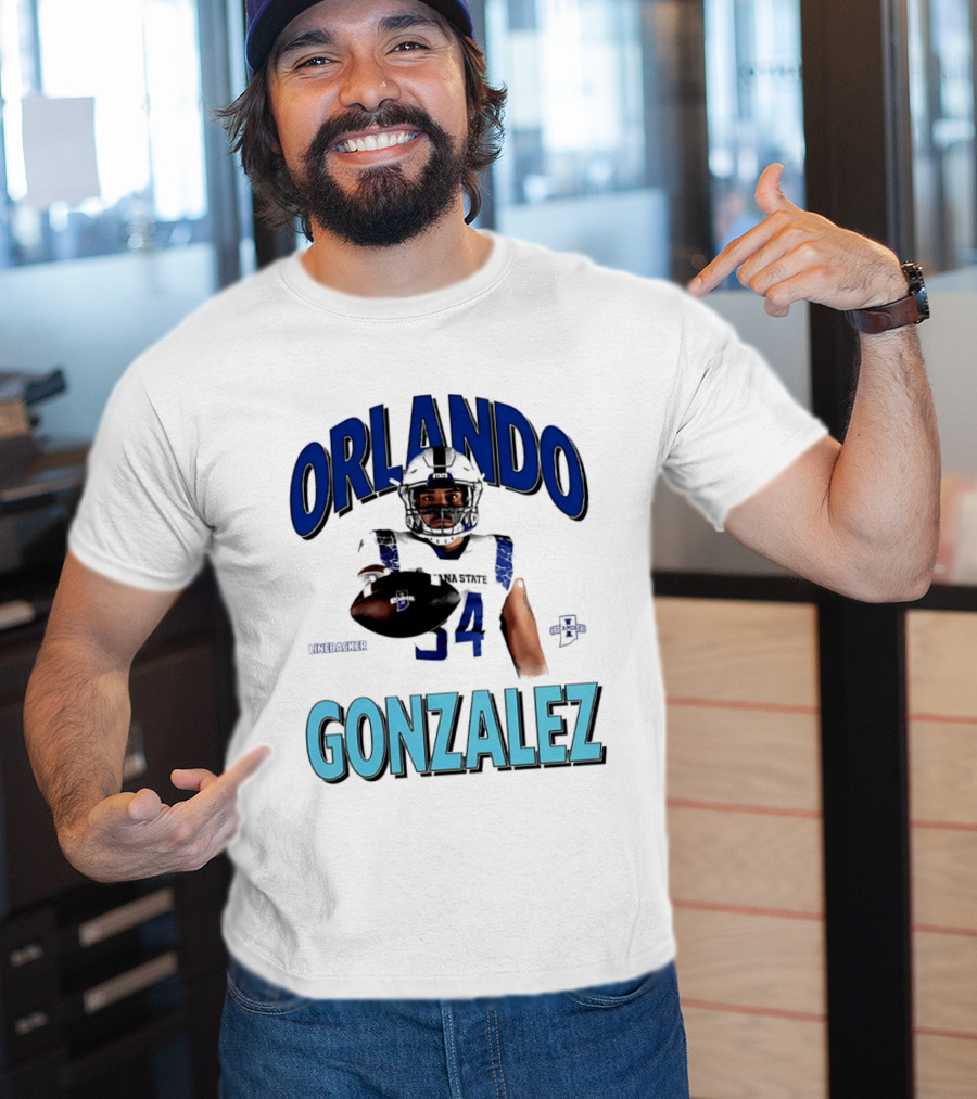 Orlando Gonzalez Indiana State Sycamores Linebacker Football Player 34 T-Shirt