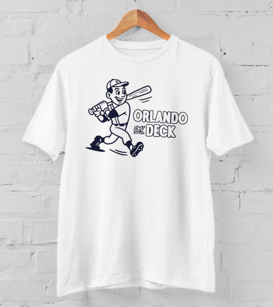 Orlando On Deck Retro Baseball Batter Vintage Sports Cartoon Player T-Shirt