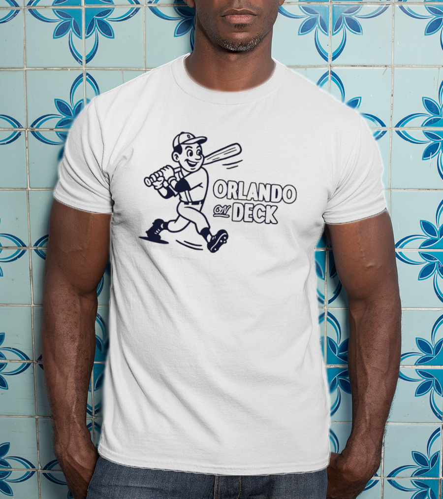 Orlando On Deck Retro Baseball Batter Vintage Sports Cartoon Player T-Shirt