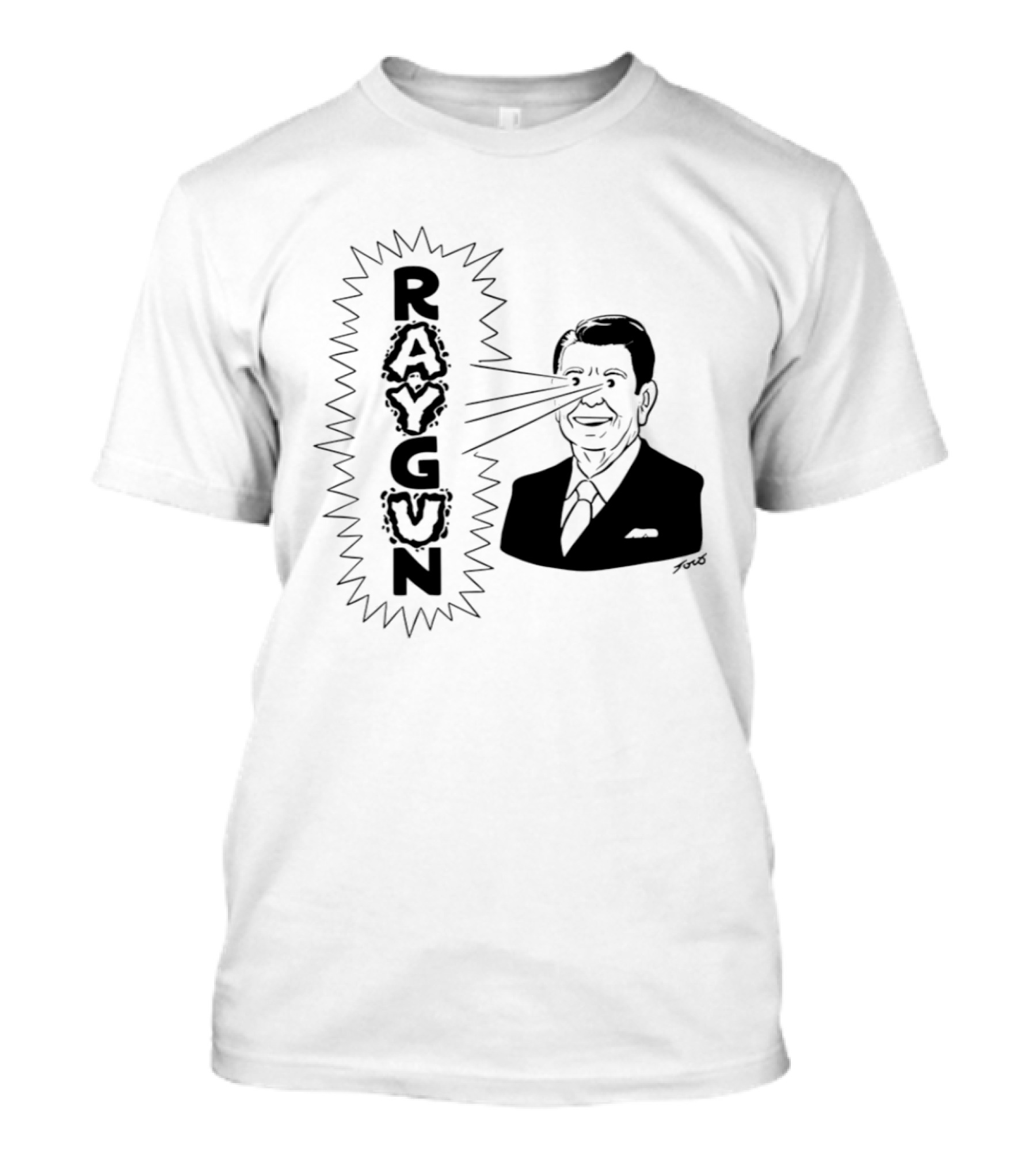 Raygun Ronald Reagan Star Wars SDI Political Satire T-Shirt