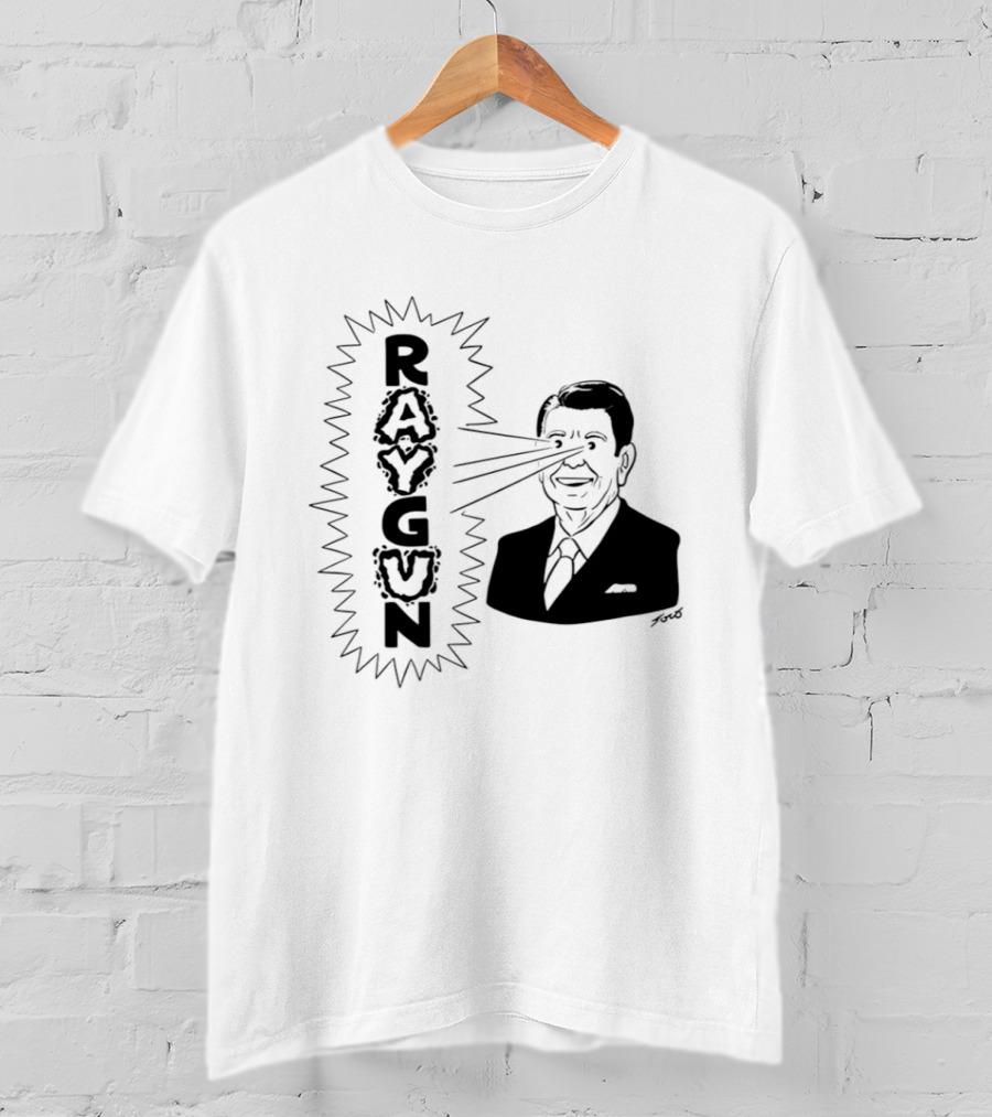 Raygun Ronald Reagan Star Wars SDI Political Satire T-Shirt