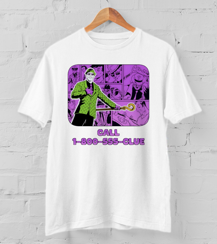 The Riddler Call 1 800 555 CLUE DC Comics Batman T-Shirt