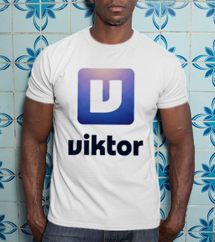 Viktor Square Icon Blue Gradient T-Shirt