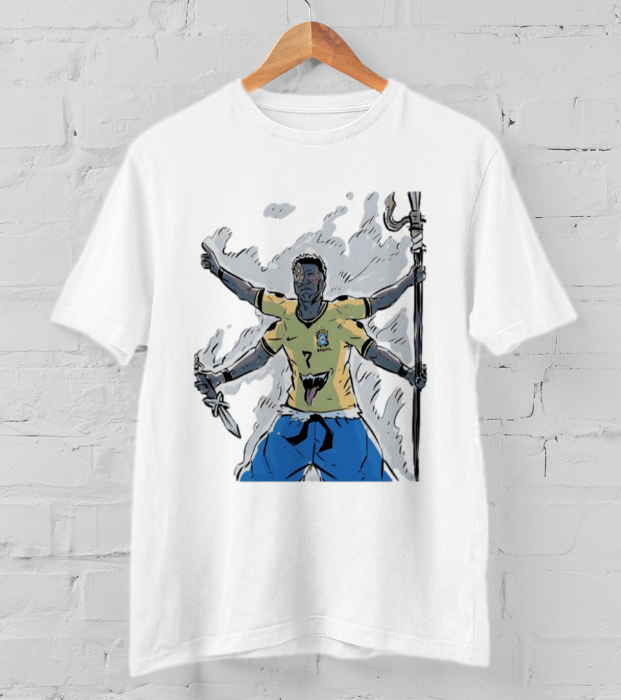Vini Jr. Brazil Ryomen Sukuna Crossover Anime Character Fusion T-Shirt