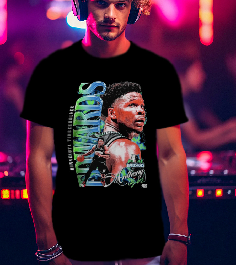Anthony Edwards Minnesota Timberwolves Basketball Star Collage T-Shirt