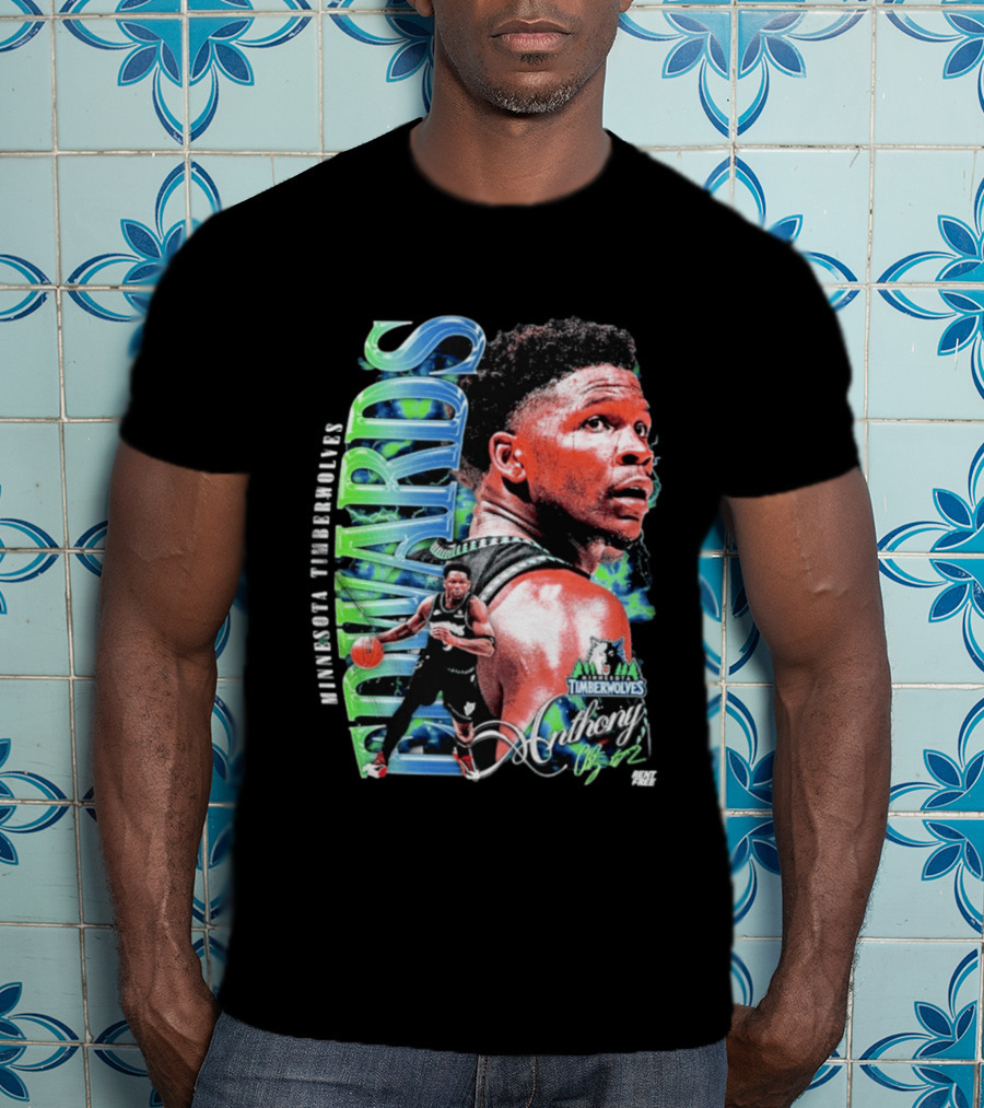 Anthony Edwards Minnesota Timberwolves Basketball Star Collage T-Shirt