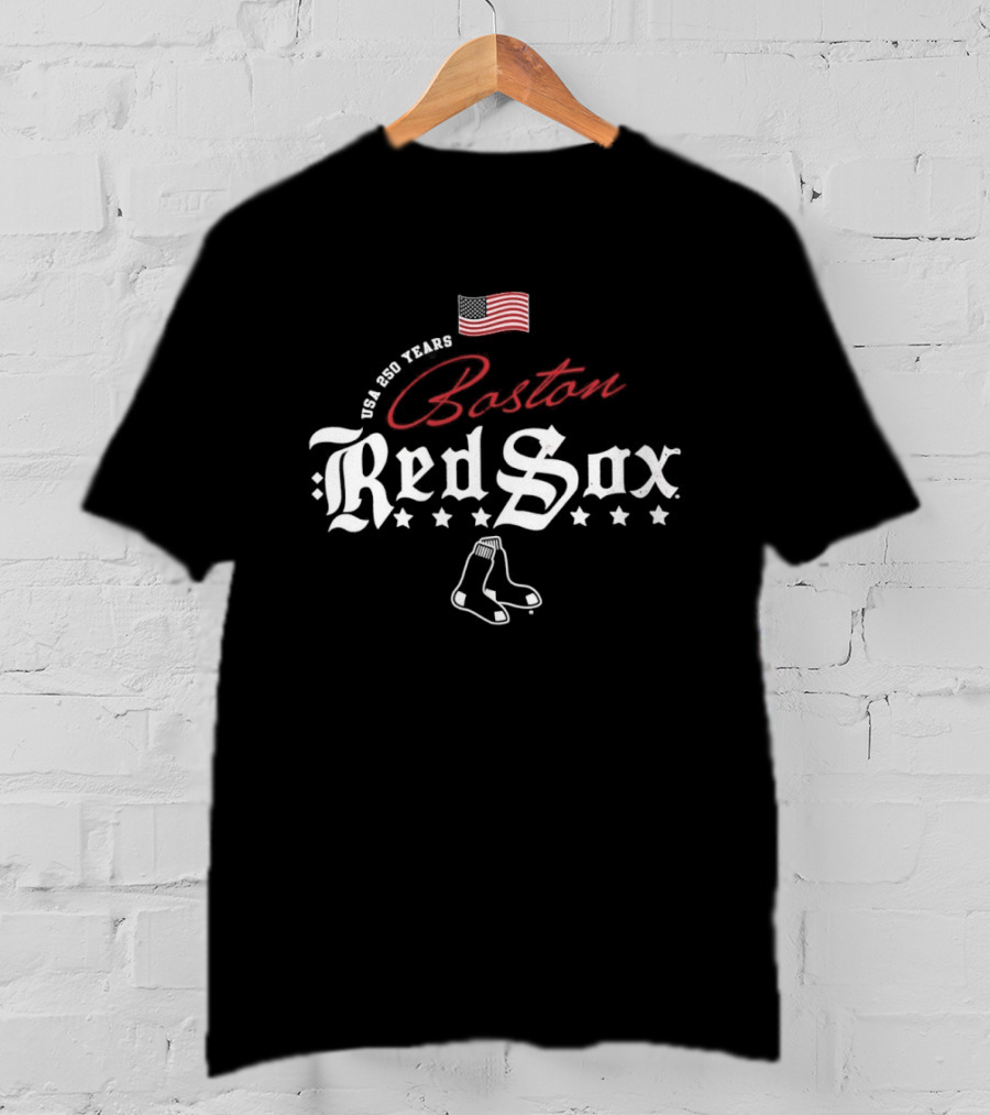 Boston Red Sox MLB USA 250 Years Happy 4th Of July Celebration T-Shirt