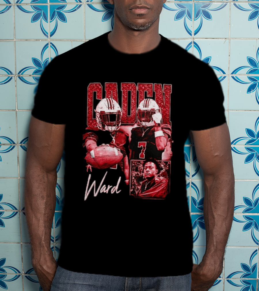 Caden Ward American Football Athlete Sports Number 7 T-Shirt