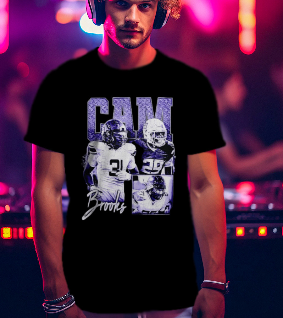 Cam Brooks Texas Longhorns Football NCAA Player Collage 31 29 T-Shirt