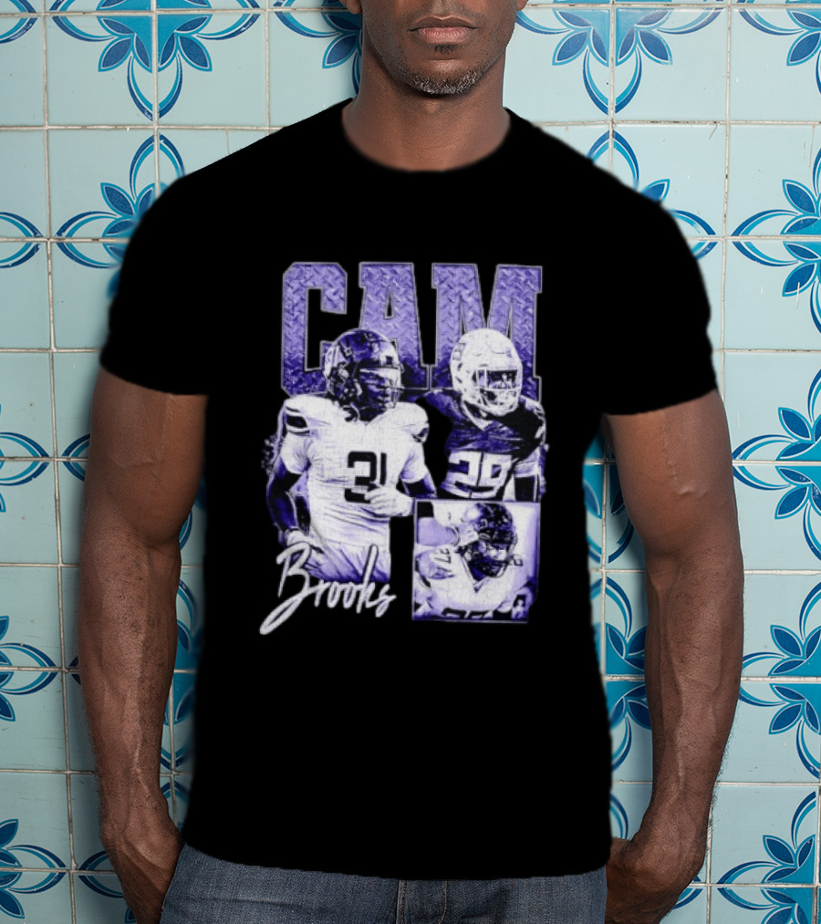 Cam Brooks Texas Longhorns Football NCAA Player Collage 31 29 T-Shirt